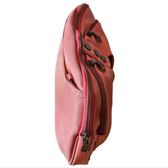 Matt and Nat Women’s Vegan Leather Bohemian Crossbody Handbag Salmon Pink Small. - Picture 3 of 8